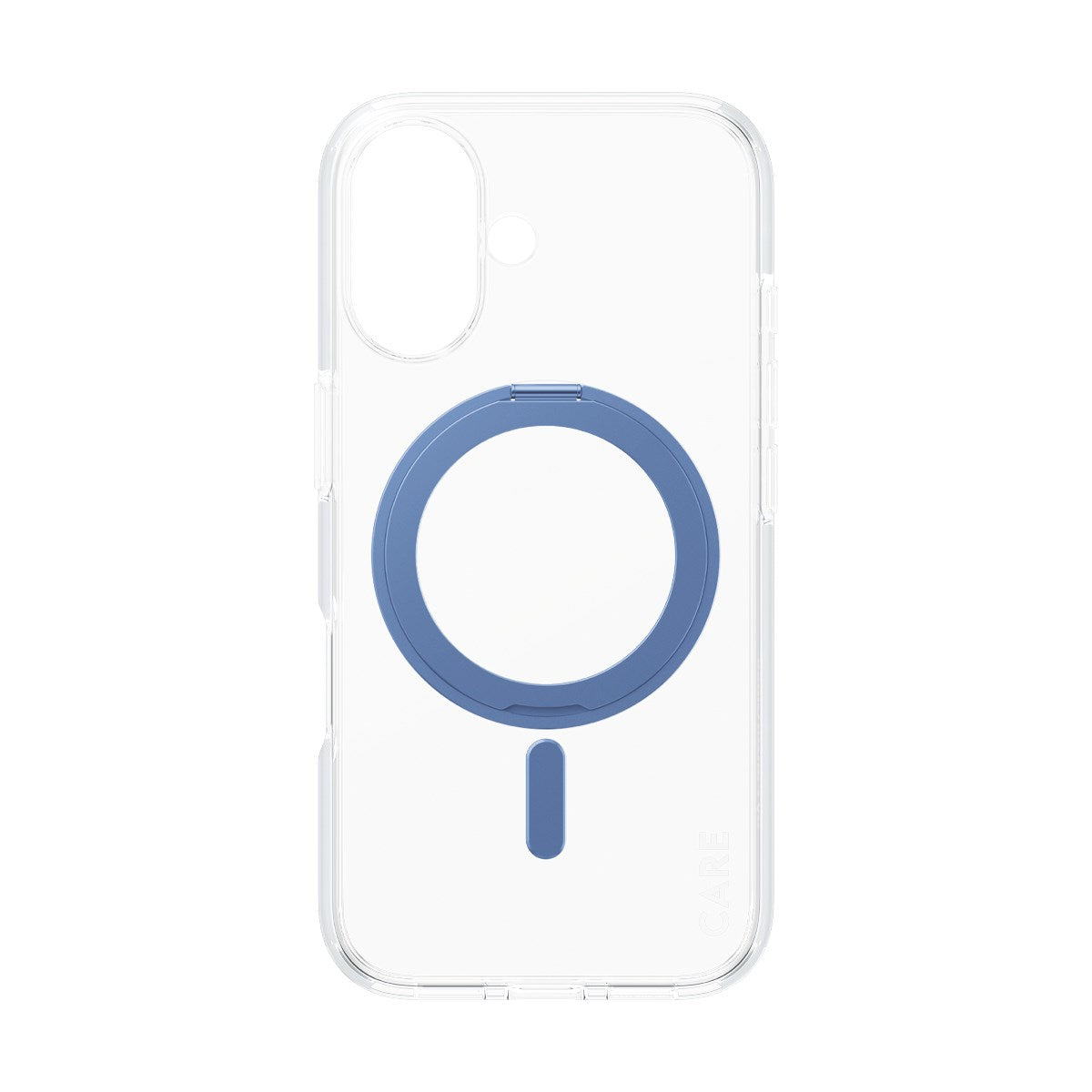 CARE by PanzerGlass® Feature Case Transparent m. Blau Kickstand & MagSafe iPhone 16